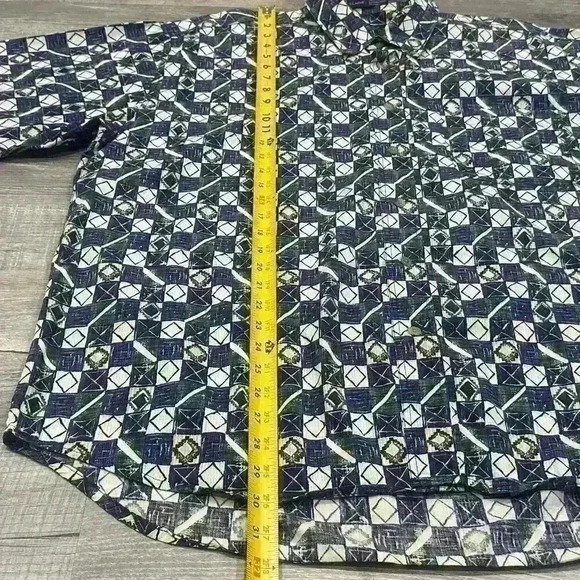 ENRO Short Sleeve ButtonUp Shirt Mens XL Geometric Print Luxury Designer Classic - Picture 6 of 10